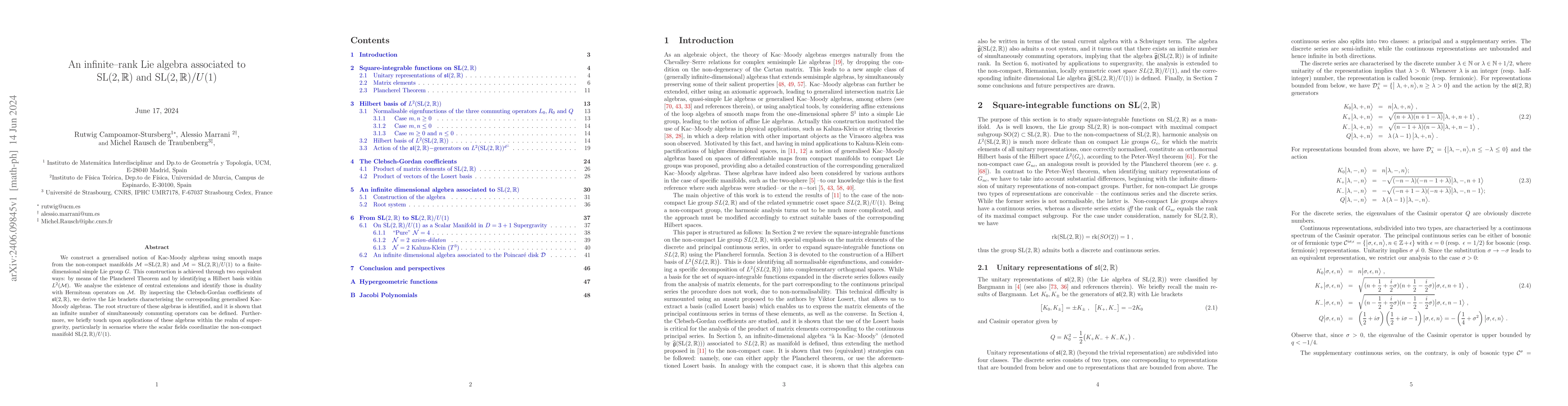 Thumbnail for An infinite-rank Lie algebra associated to SL$(2,\mathbb R)$ and
  SL$(2,\mathbb R)/U(1)$