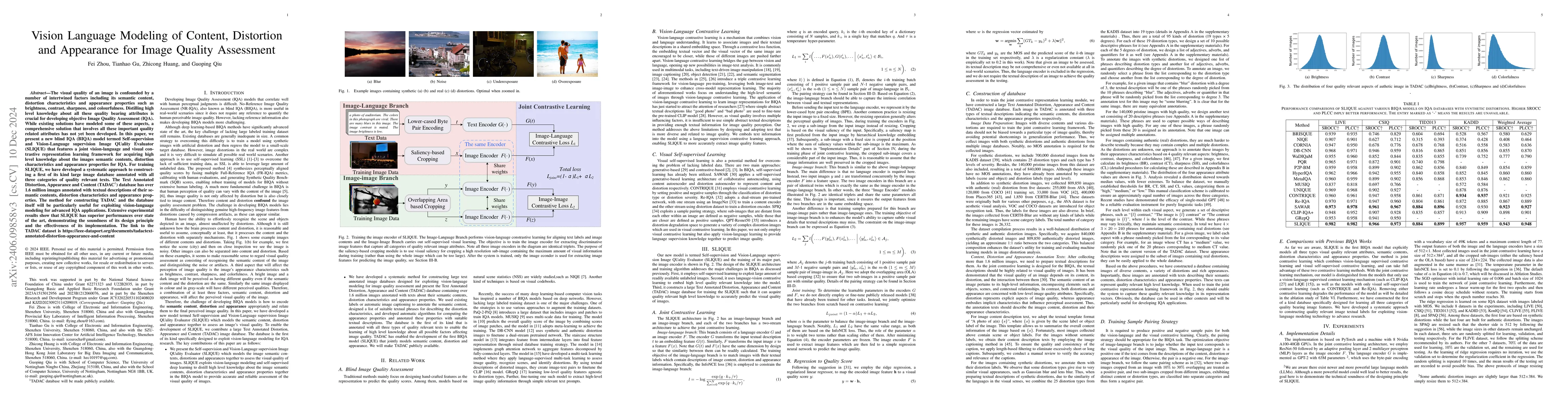 Thumbnail for Vision Language Modeling of Content, Distortion and Appearance for Image
  Quality Assessment