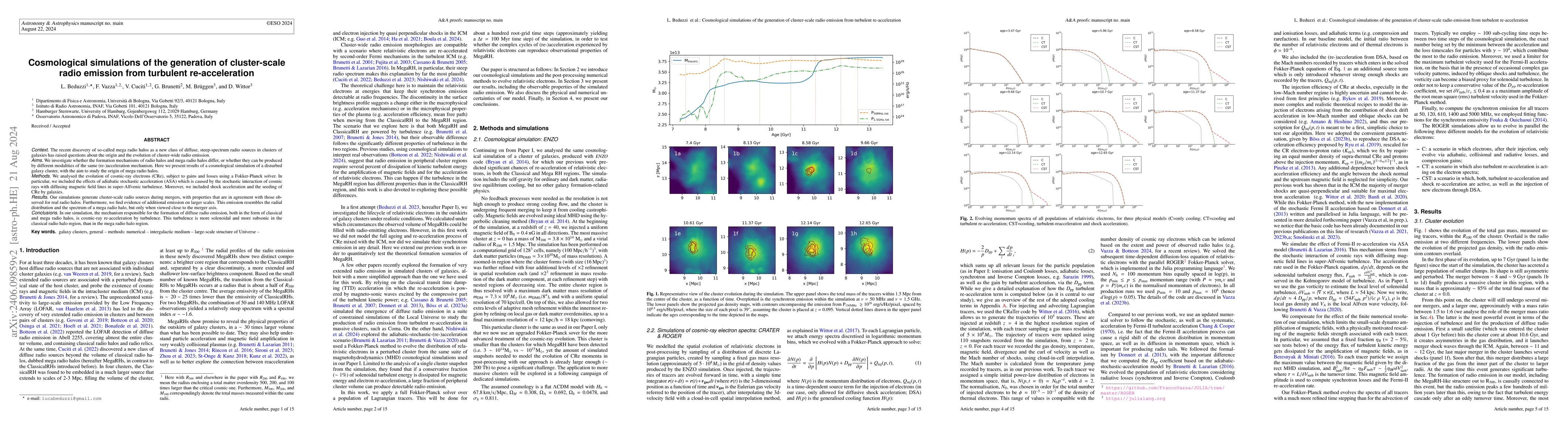 Thumbnail for Cosmological simulations of the generation of cluster-scale radio
  emission from turbulent re-acceleration