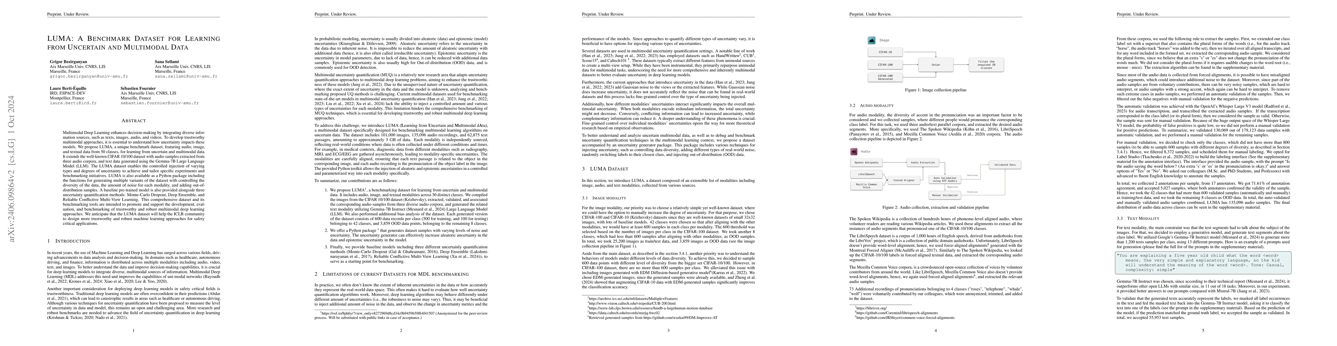 Thumbnail for LUMA: A Benchmark Dataset for Learning from Uncertain and Multimodal
  Data