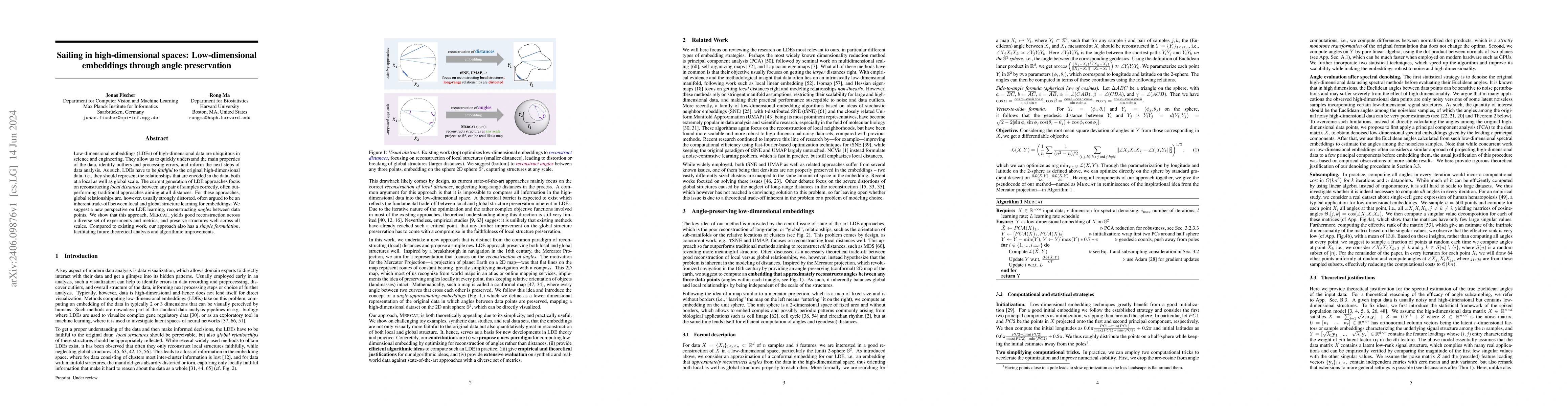 Thumbnail for Sailing in high-dimensional spaces: Low-dimensional embeddings through
  angle preservation