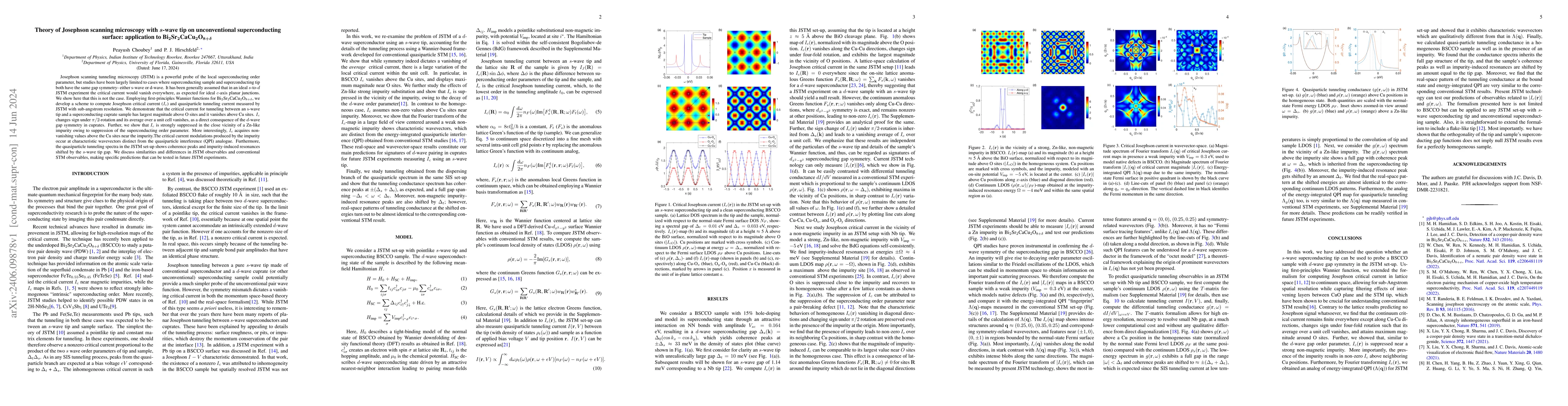 Thumbnail for Theory of Josephson scanning microscopy with $s$-wave tip on
  unconventional superconducting surface: application to
  Bi$_2$Sr$_2$CaCu$_2$O$_{8+\delta}$