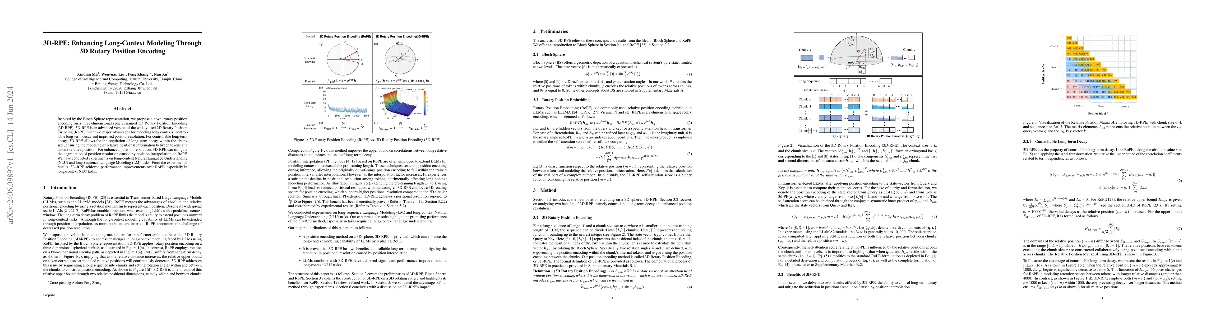 Thumbnail for 3D-RPE: Enhancing Long-Context Modeling Through 3D Rotary Position
  Encoding