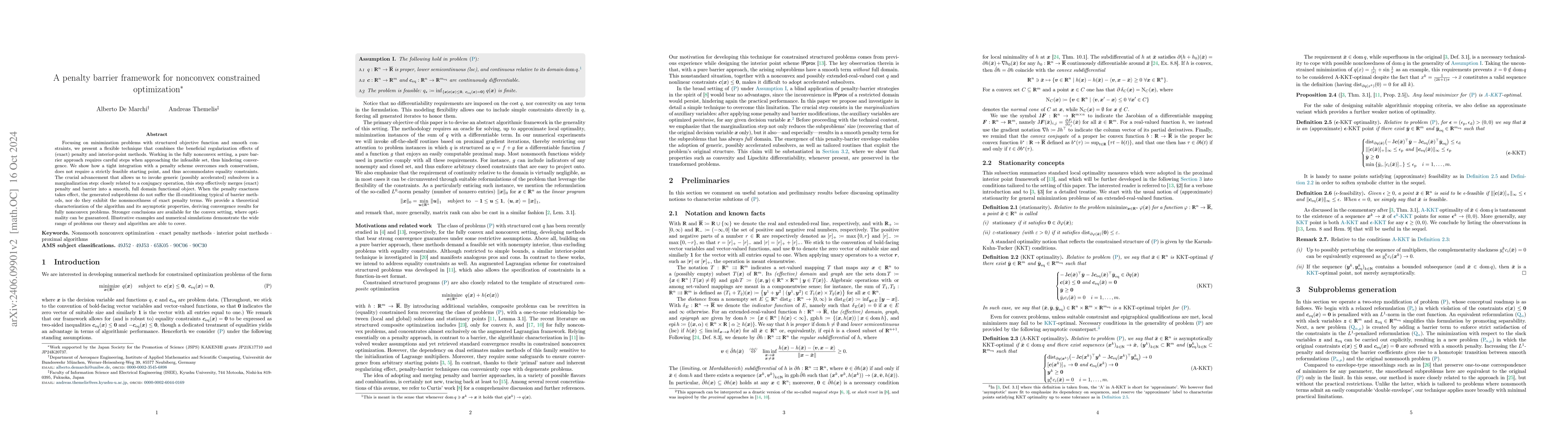 Thumbnail for A penalty barrier framework for nonconvex constrained optimization