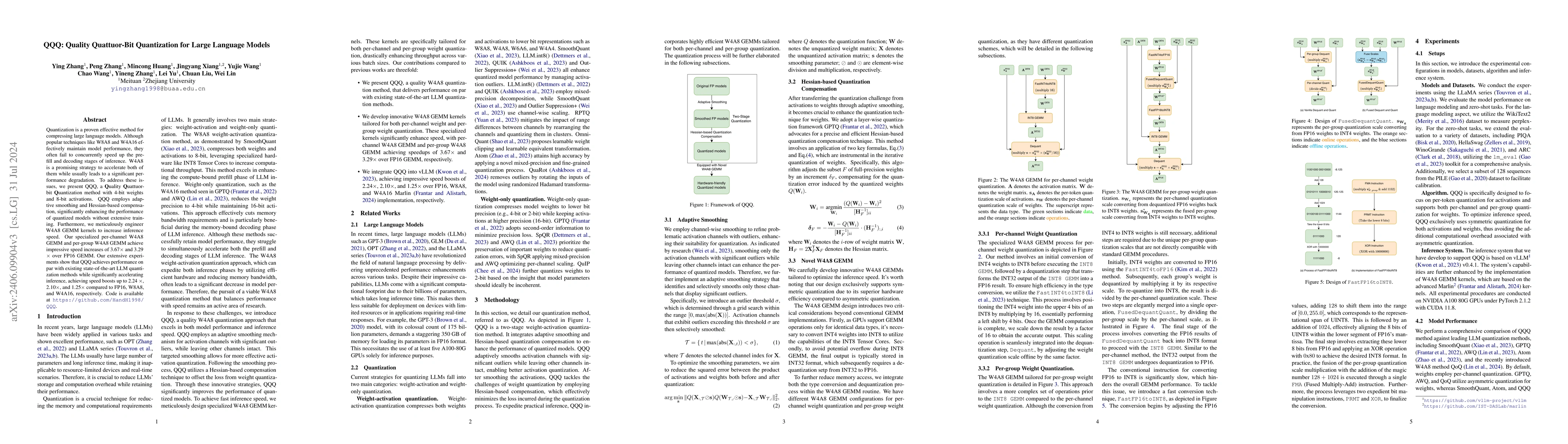 Thumbnail for QQQ: Quality Quattuor-Bit Quantization for Large Language Models