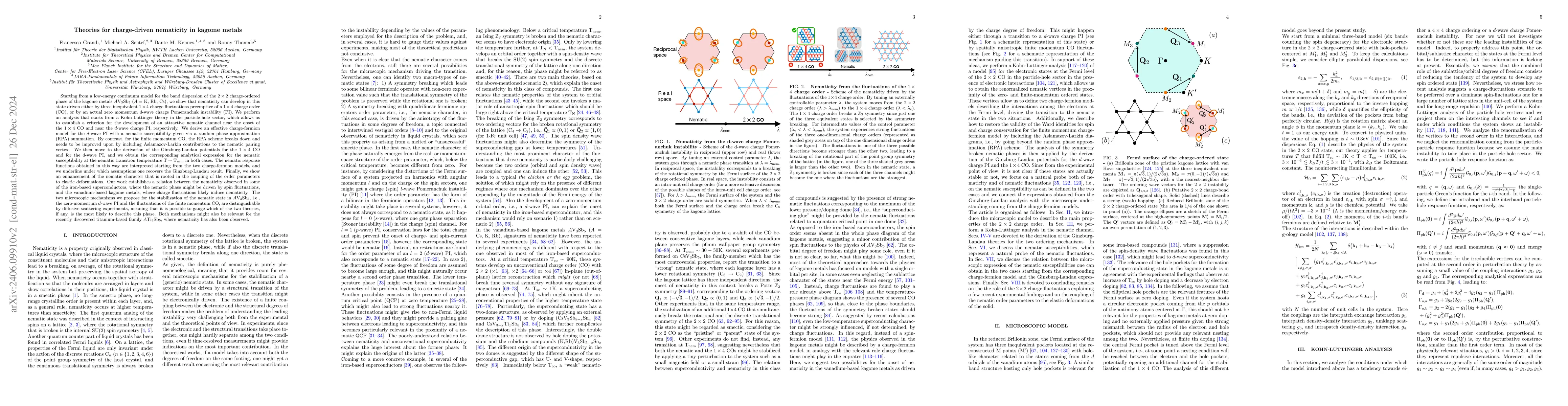 Thumbnail for Theories for charge-driven nematicity in kagome metals