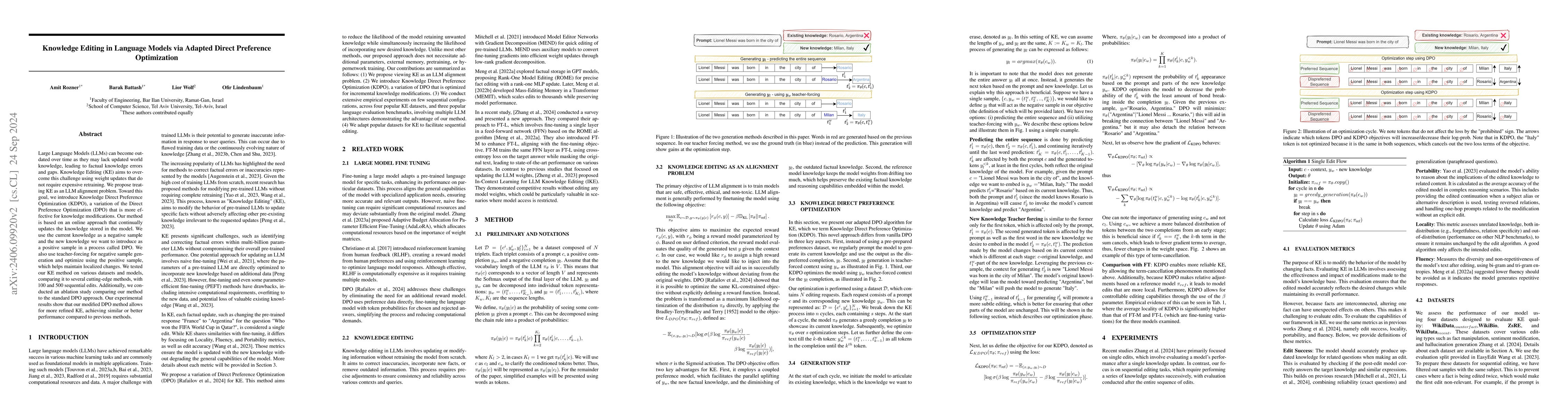 Thumbnail for Knowledge Editing in Language Models via Adapted Direct Preference
  Optimization