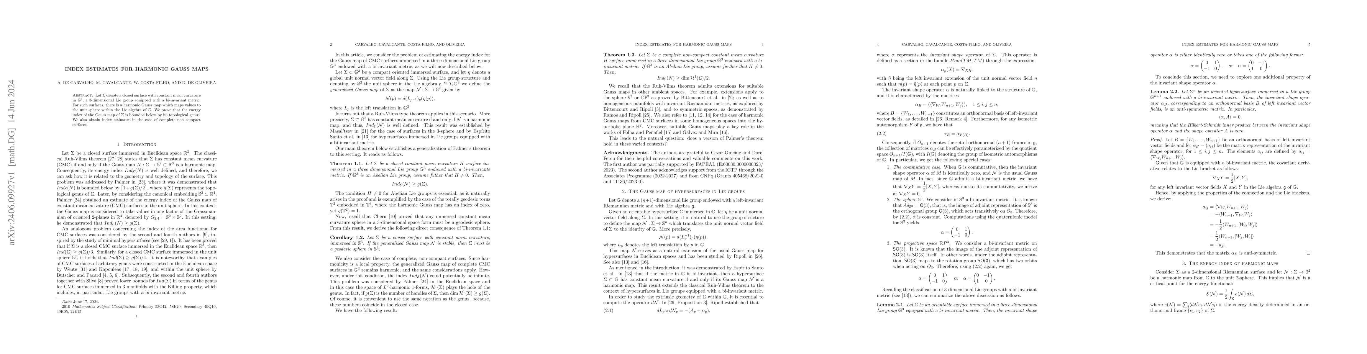 Thumbnail for Index estimates for harmonic Gauss maps