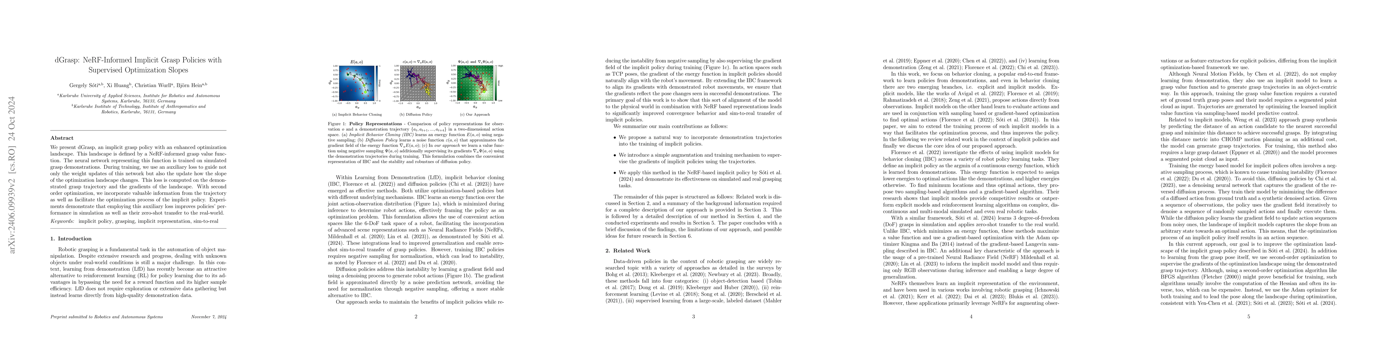 Thumbnail for dGrasp: NeRF-Informed Implicit Grasp Policies with Supervised
  Optimization Slopes