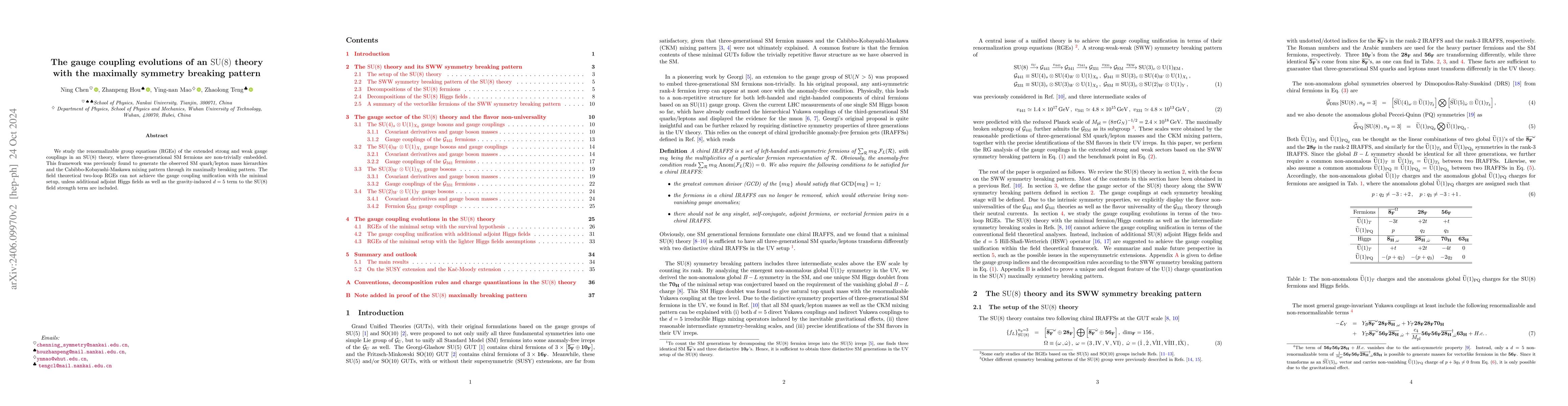 Thumbnail for The gauge coupling evolutions of an ${\rm SU}(8)$ theory with the
  maximally symmetry breaking pattern