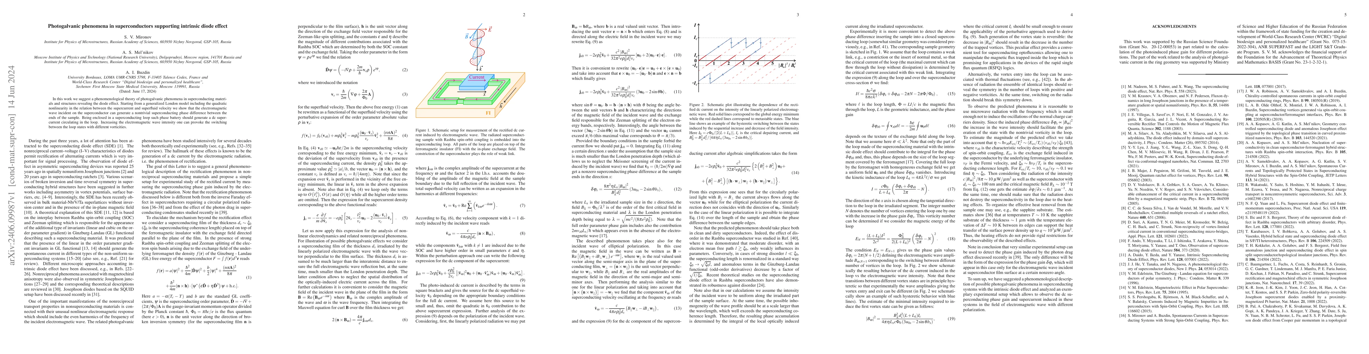 Thumbnail for Photogalvanic phenomena in superconductors supporting intrinsic diode
  effect
