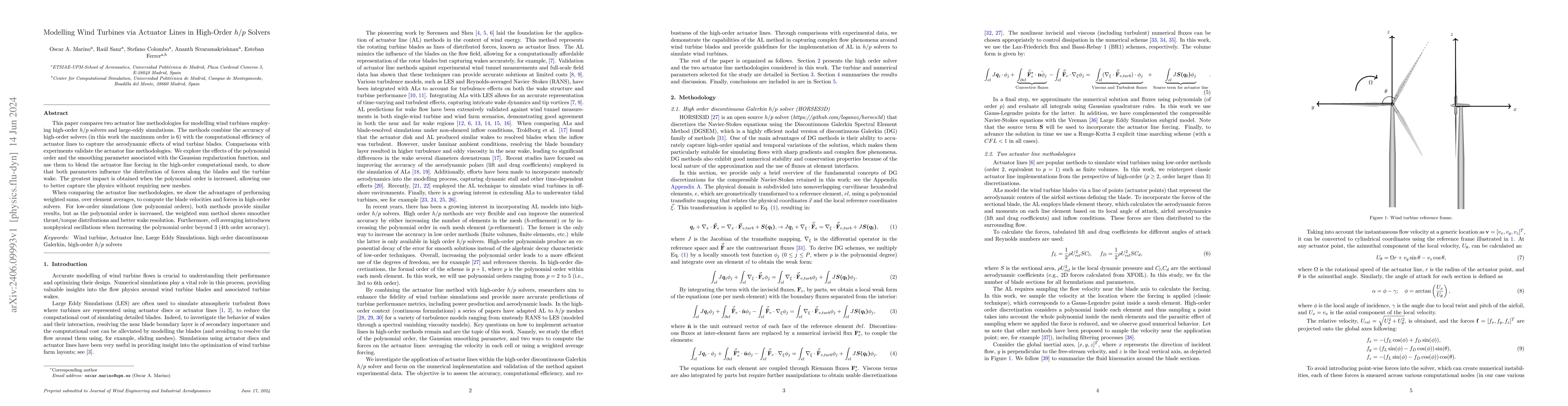 Thumbnail for Modelling Wind Turbines via Actuator Lines in High-Order h/p Solvers