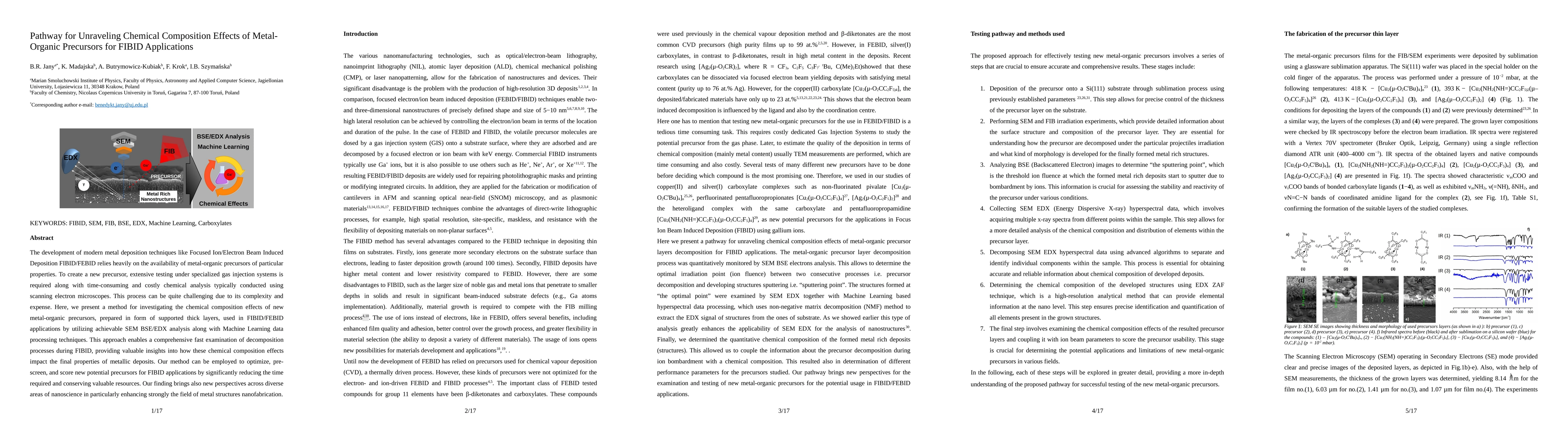 Thumbnail for Pathway for Unraveling Chemical Composition Effects of Metal-Organic
  Precursors for FIBID Applications