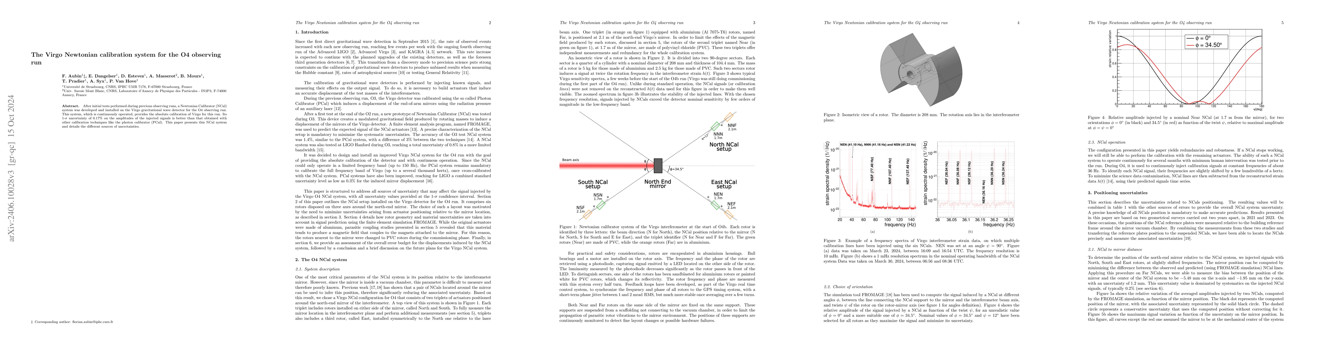 Thumbnail for The Virgo Newtonian calibration system for the O4 observing run