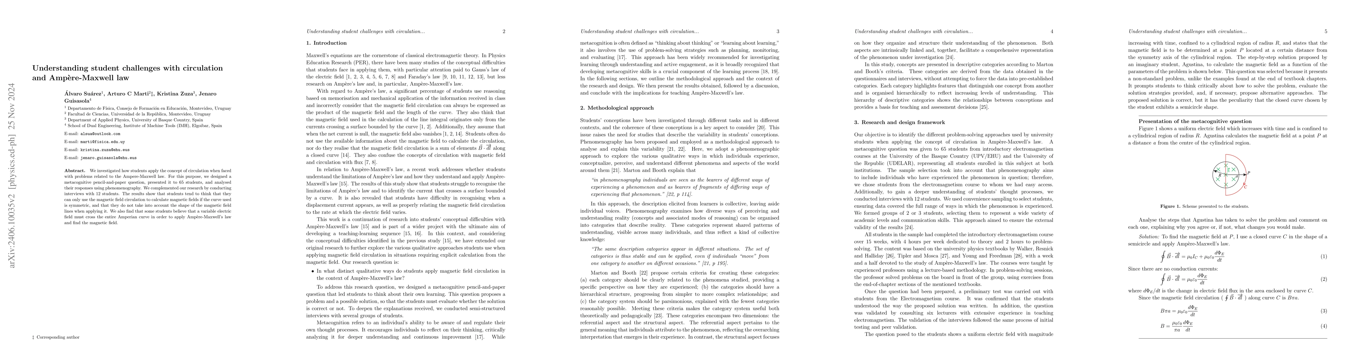 Thumbnail for Challenges in applying the magnetic field circulation in
  Amp\`ere-Maxwell's law