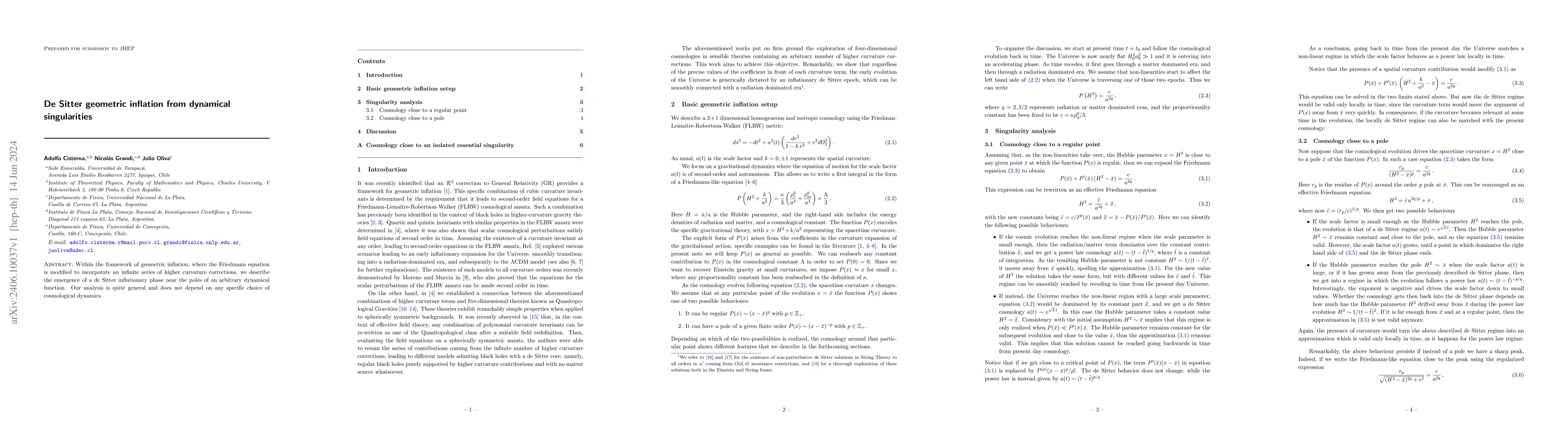 Thumbnail for De Sitter geometric inflation from dynamical singularities