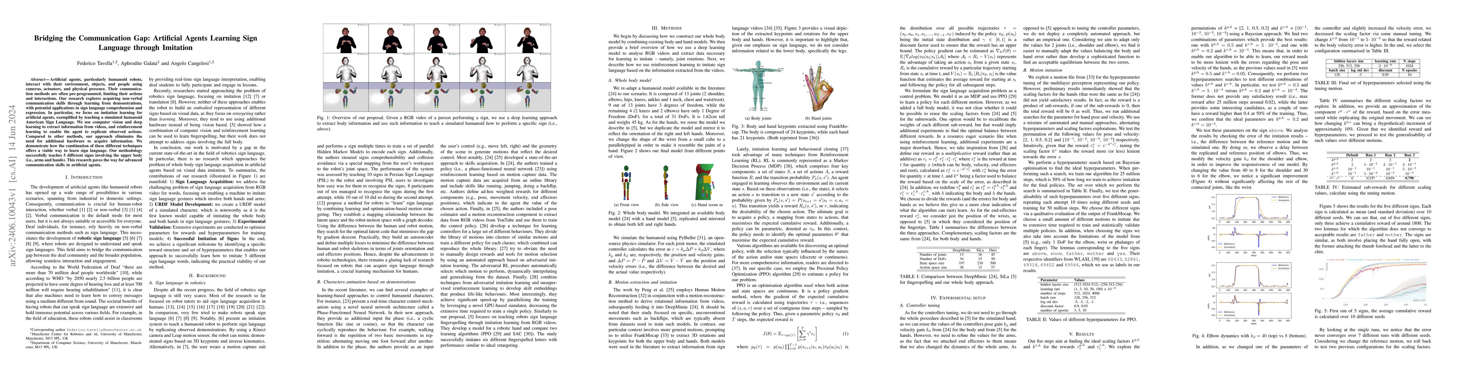 Thumbnail for Bridging the Communication Gap: Artificial Agents Learning Sign Language
  through Imitation