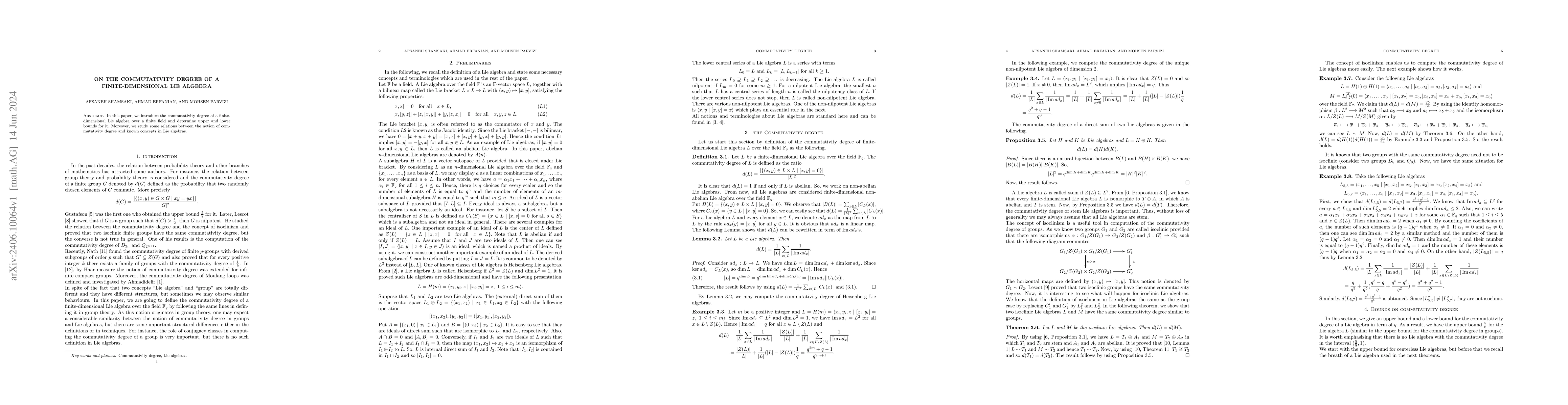 Thumbnail for On the commutativity degree of a finite-dimensional Lie algebra