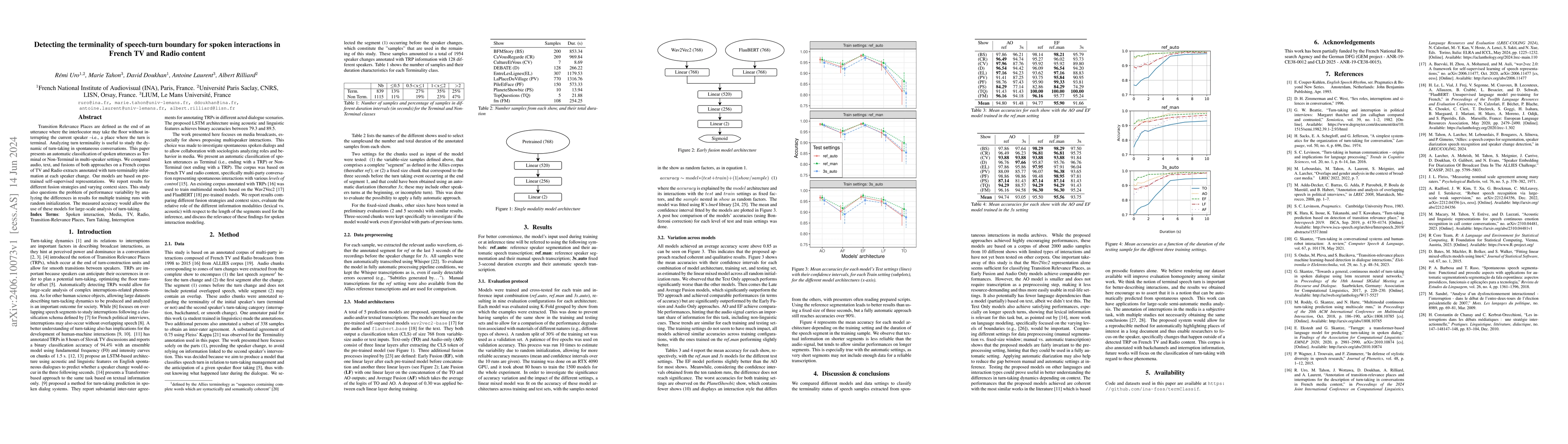 Thumbnail for Detecting the terminality of speech-turn boundary for spoken
  interactions in French TV and Radio content