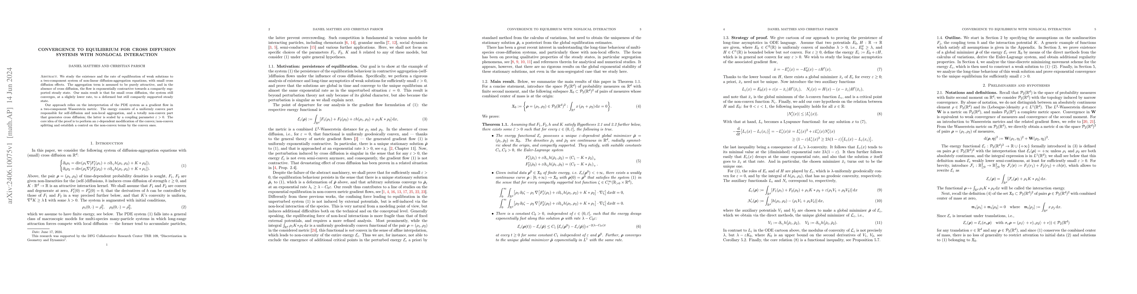 Thumbnail for Convergence to equilibrium for cross diffusion systems with nonlocal
  interaction