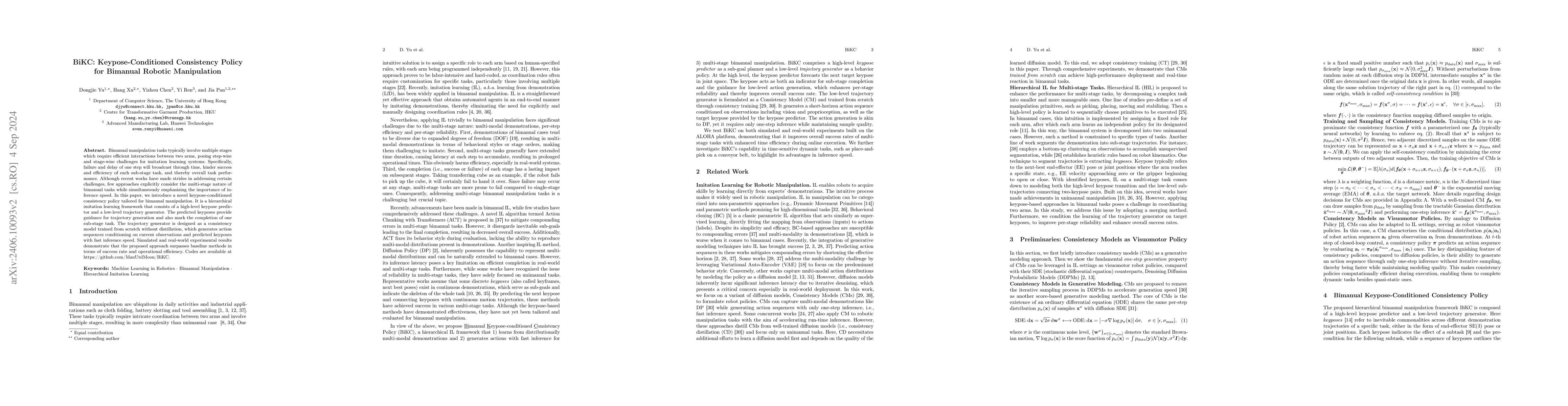 Thumbnail for BiKC: Keypose-Conditioned Consistency Policy for Bimanual Robotic
  Manipulation