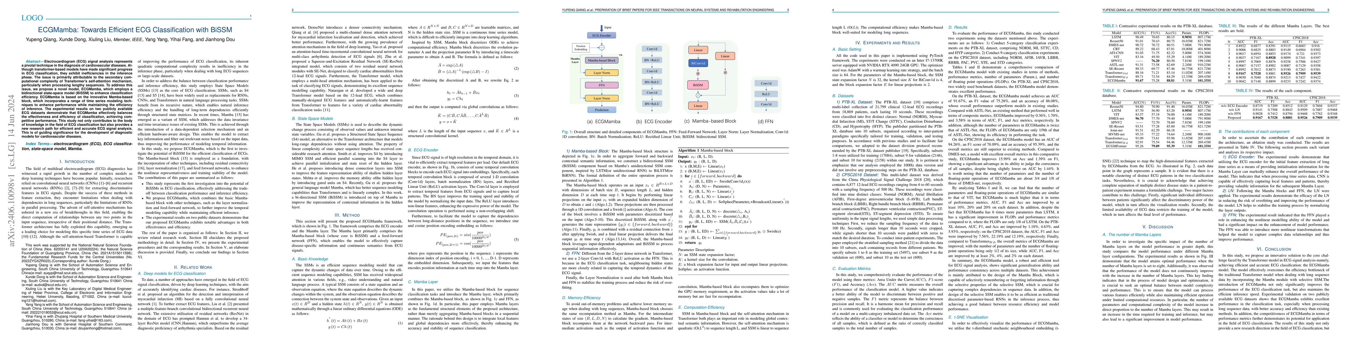 Thumbnail for ECGMamba: Towards Efficient ECG Classification with BiSSM