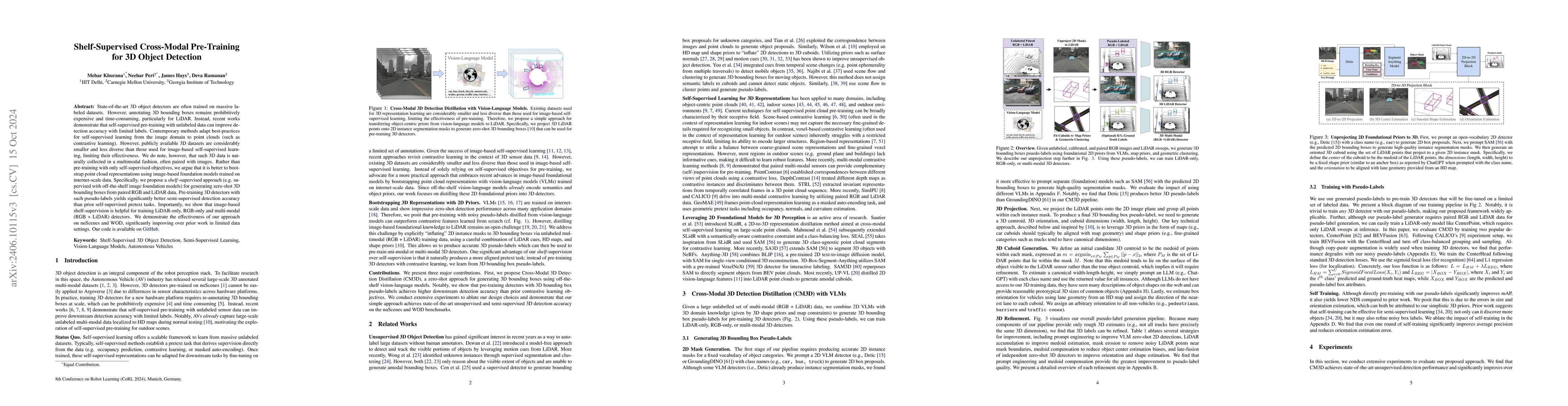 Thumbnail for Shelf-Supervised Multi-Modal Pre-Training for 3D Object Detection