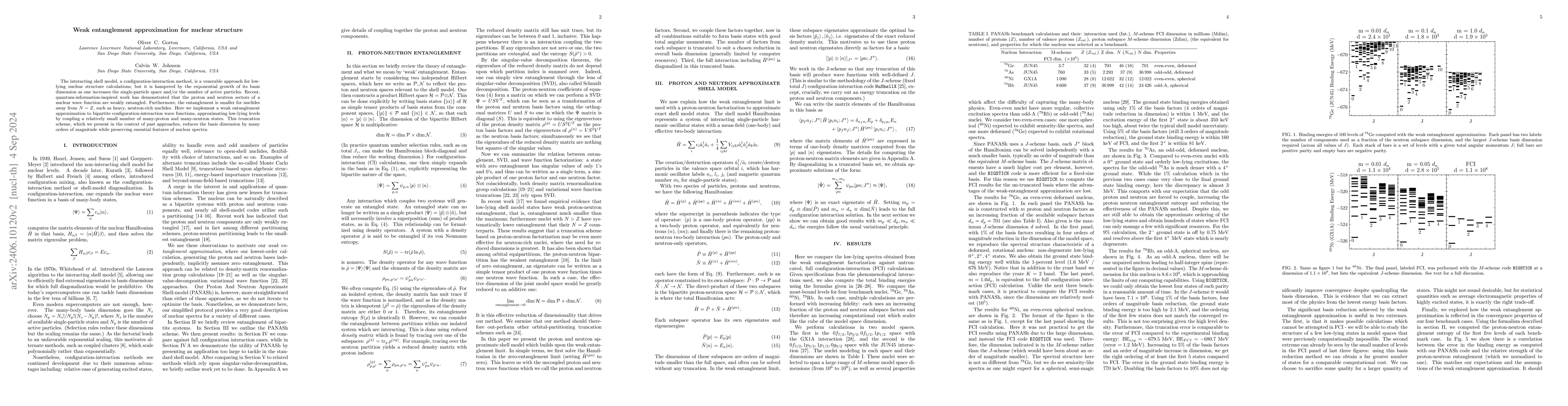 Thumbnail for A Weak Entanglement Approximation for Nuclear Structure