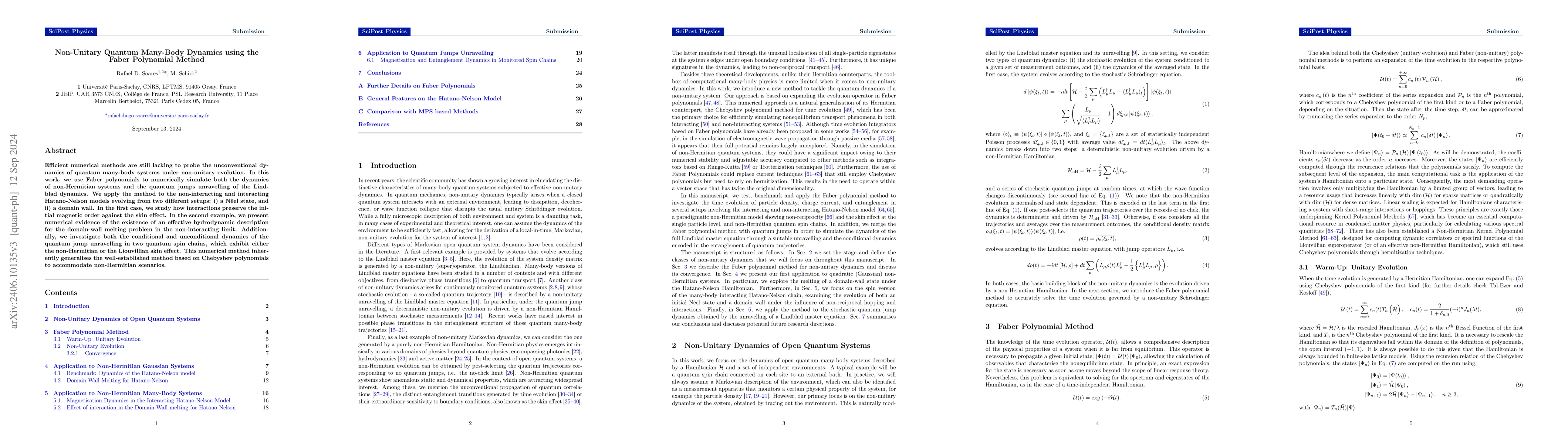 Thumbnail for Non-Unitary Quantum Many-Body Dynamics using the Faber Polynomial Method