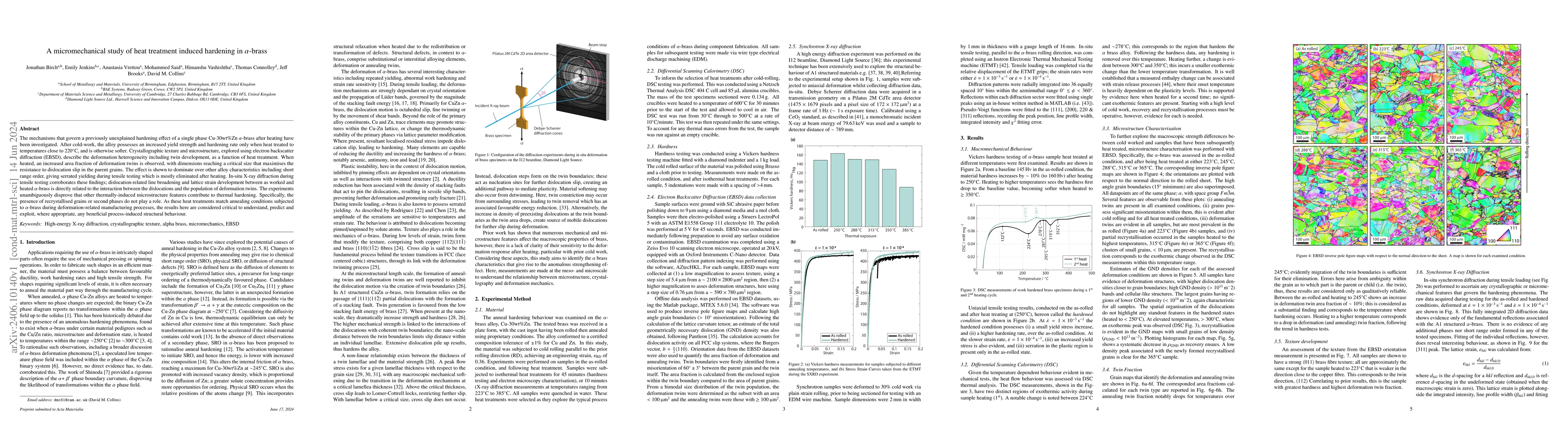 Thumbnail for A micromechanical study of heat treatment induced hardening in
  {\alpha}-brass