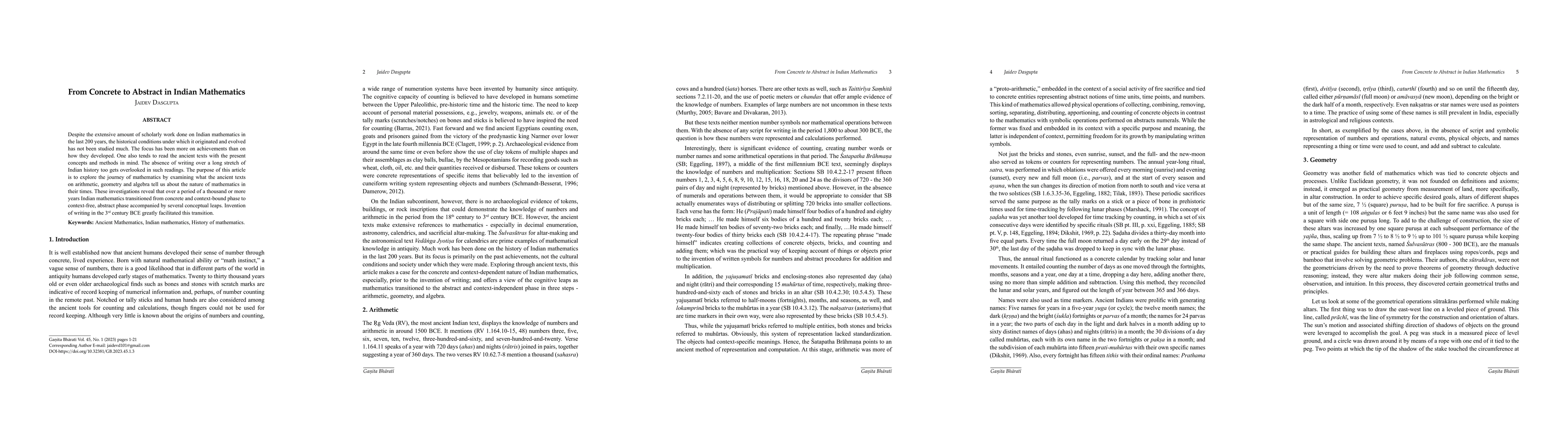 Thumbnail for From Concrete to Abstract in Indian Mathematics