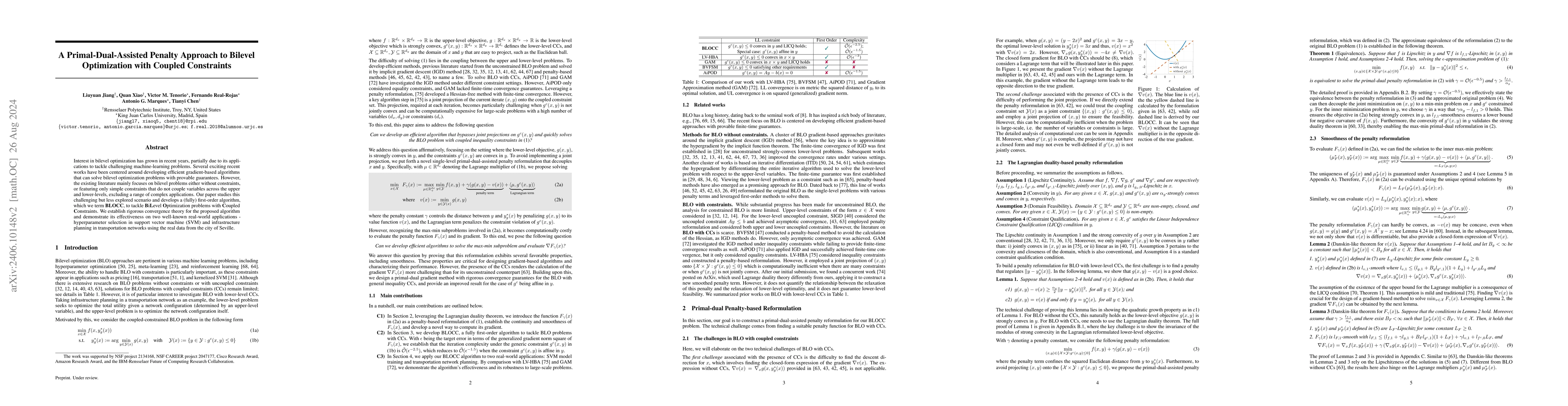 Thumbnail for A Primal-Dual-Assisted Penalty Approach to Bilevel Optimization with
  Coupled Constraints