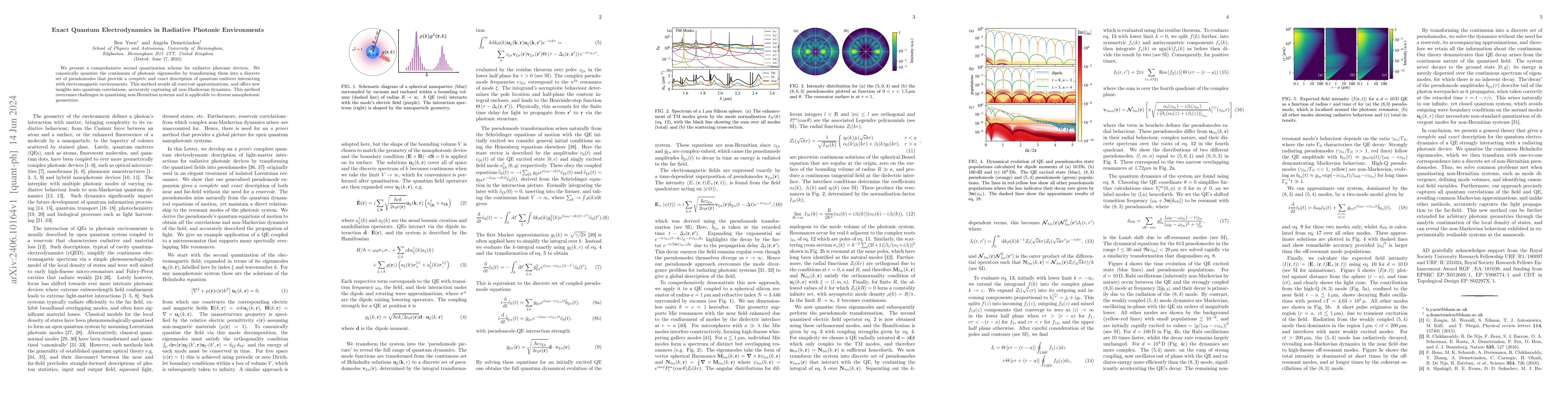Thumbnail for Exact Quantum Electrodynamics in Radiative Photonic Environments