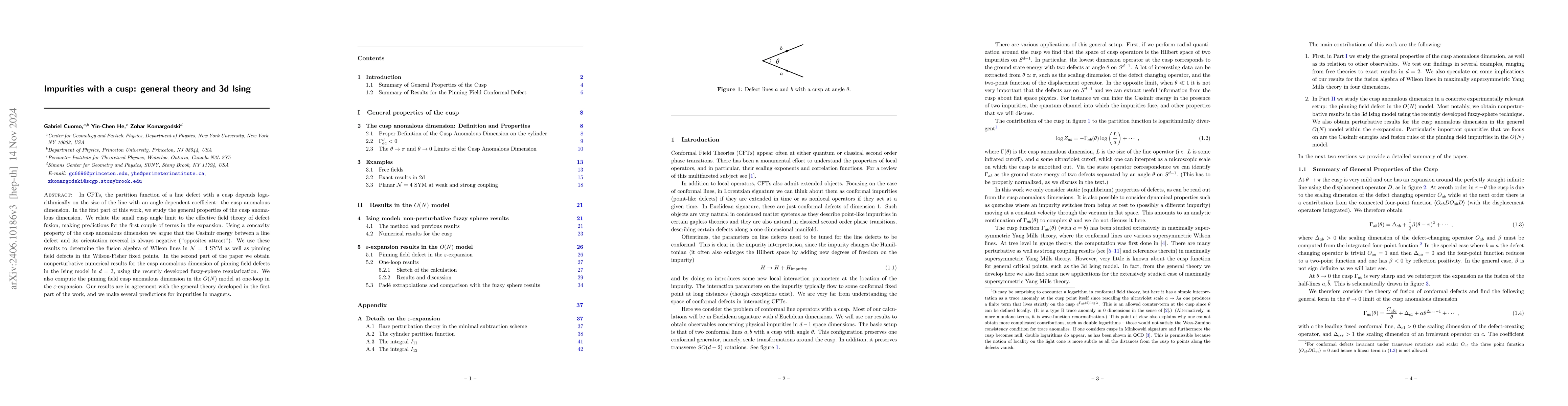 Thumbnail for Impurities with a cusp: general theory and 3d Ising