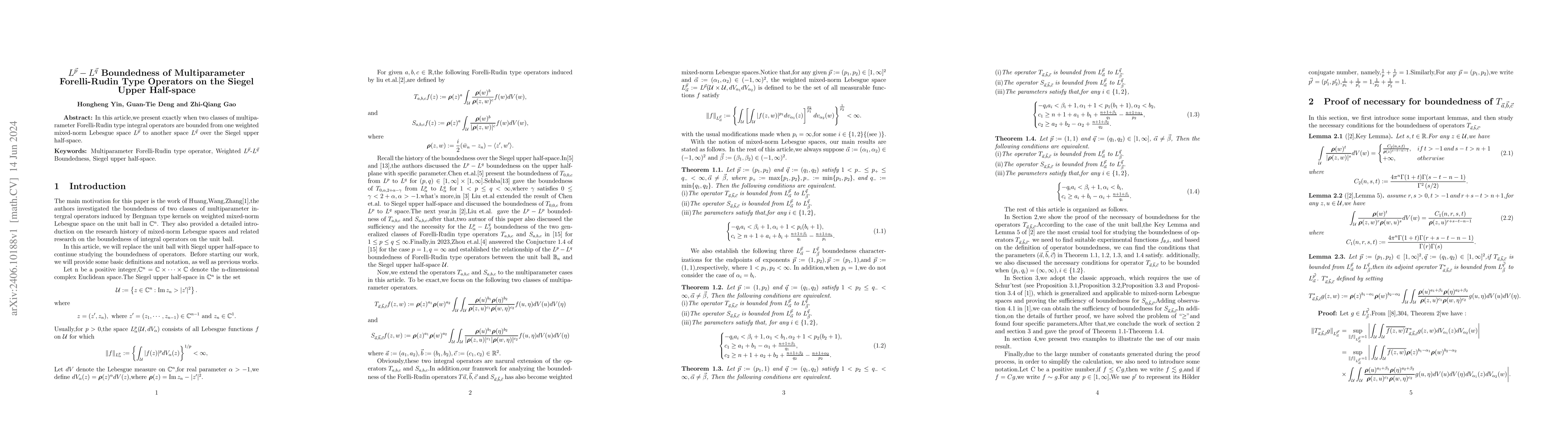 Thumbnail for $L^{\vec{p}}-L^{\vec{q}}$ Boundedness of Multiparameter Forelli-Rudin
  Type Operators on the Siegel Upper Half-space