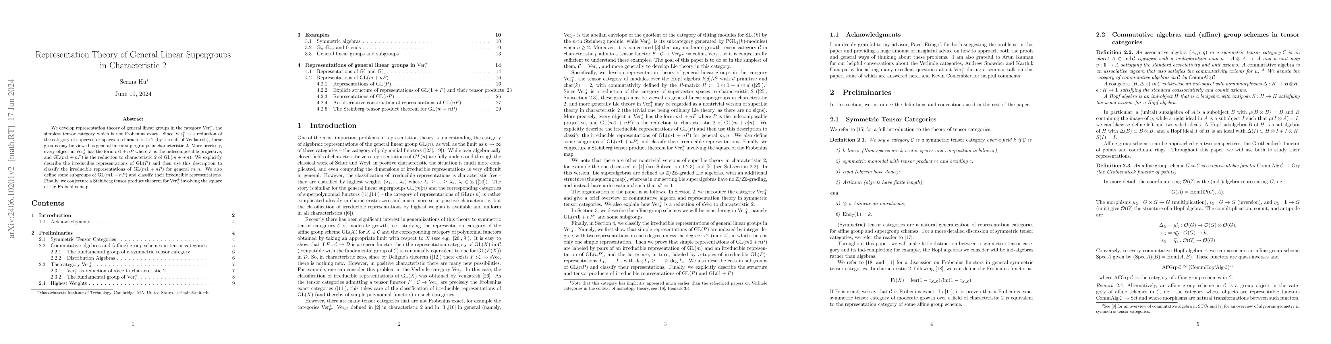 Thumbnail for Representation Theory of General Linear Supergroups in Characteristic 2