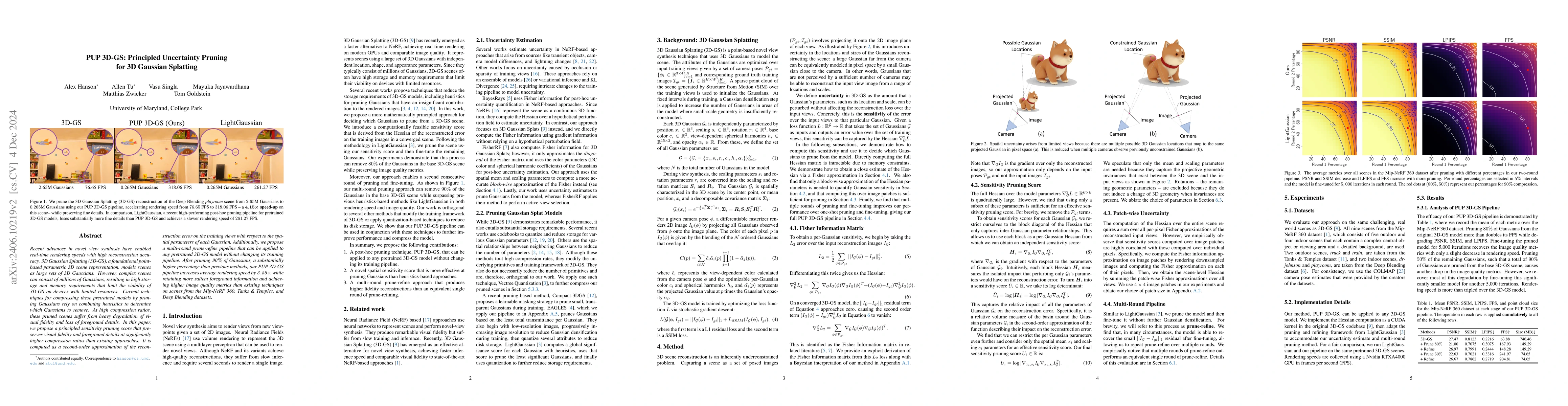Thumbnail for PUP 3D-GS: Principled Uncertainty Pruning for 3D Gaussian Splatting