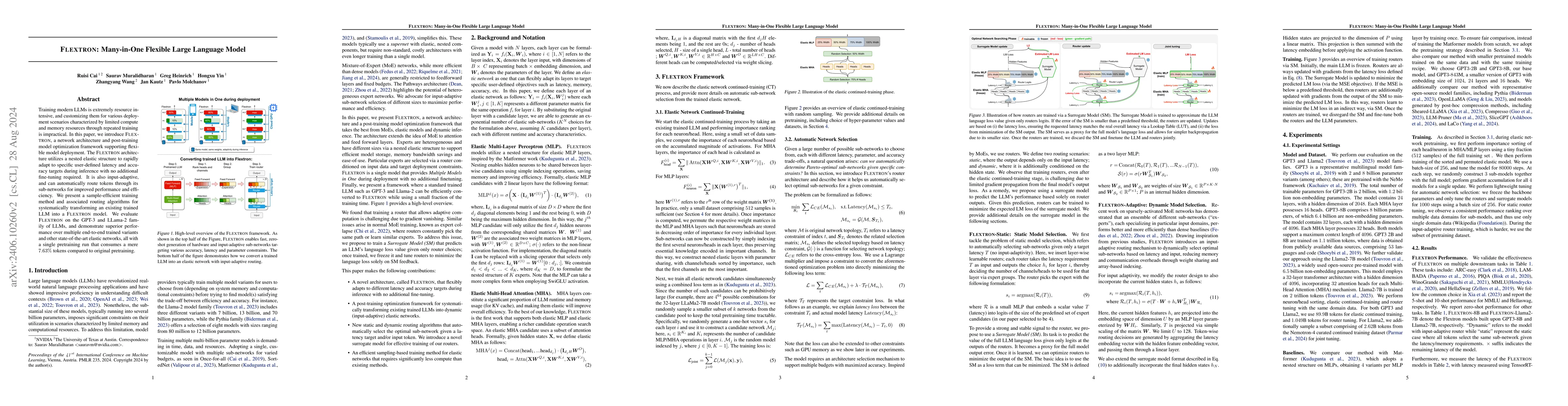 Thumbnail for Flextron: Many-in-One Flexible Large Language Model