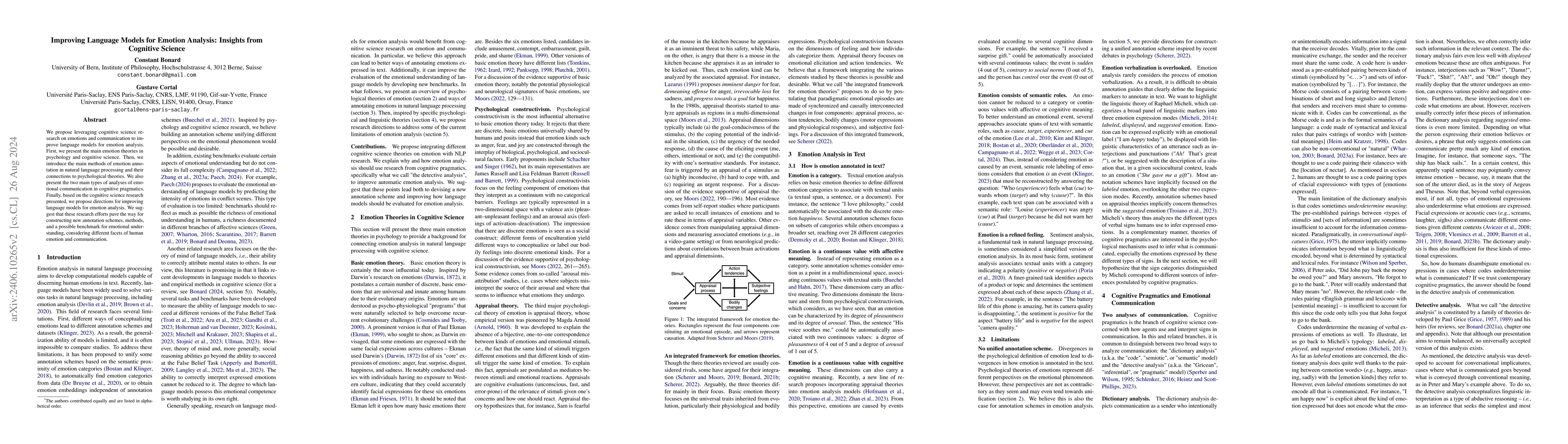 Thumbnail for Improving Language Models for Emotion Analysis: Insights from Cognitive
  Science