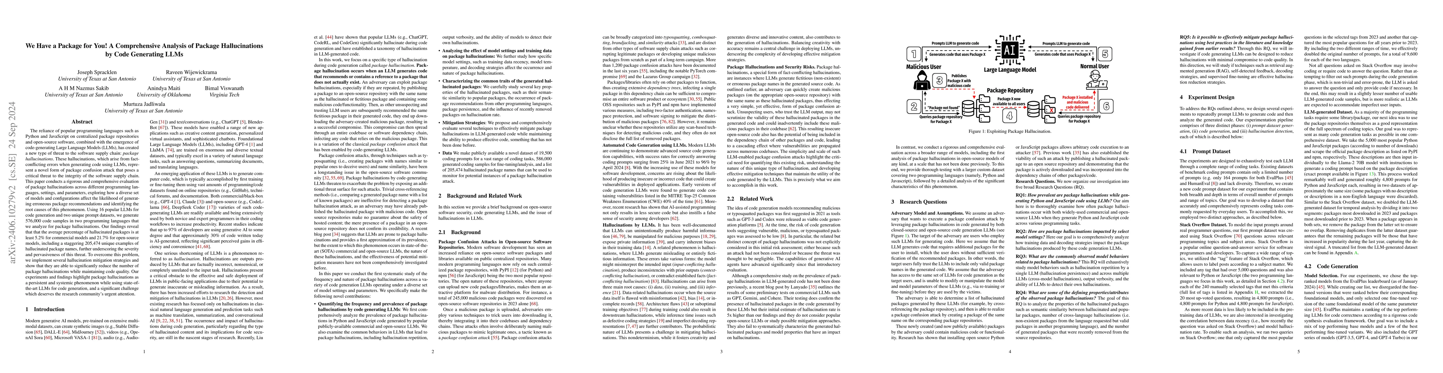 Thumbnail for We Have a Package for You! A Comprehensive Analysis of Package
  Hallucinations by Code Generating LLMs