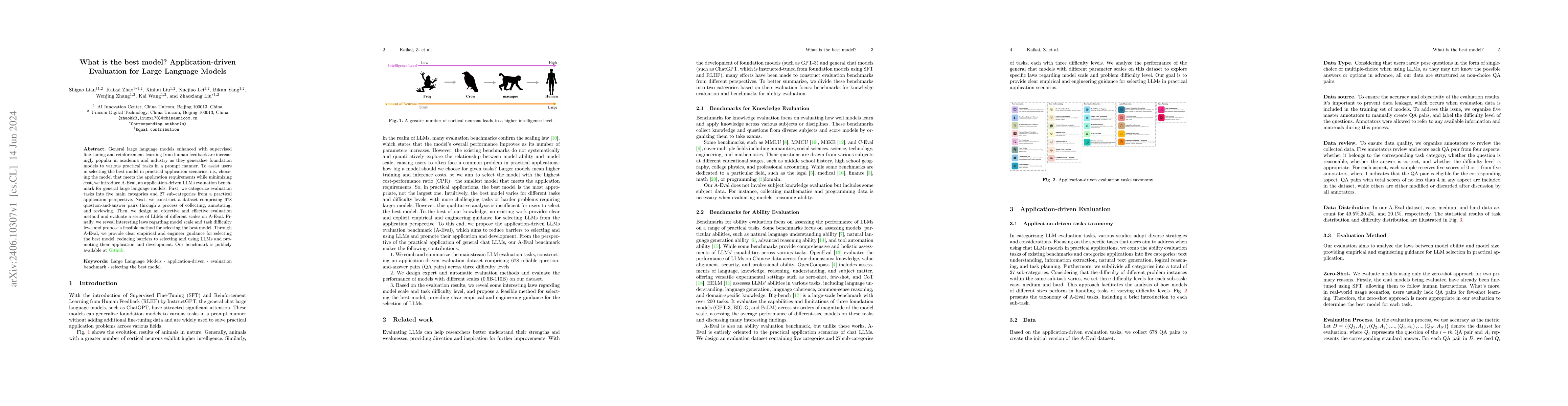 Thumbnail for What is the best model? Application-driven Evaluation for Large Language
  Models