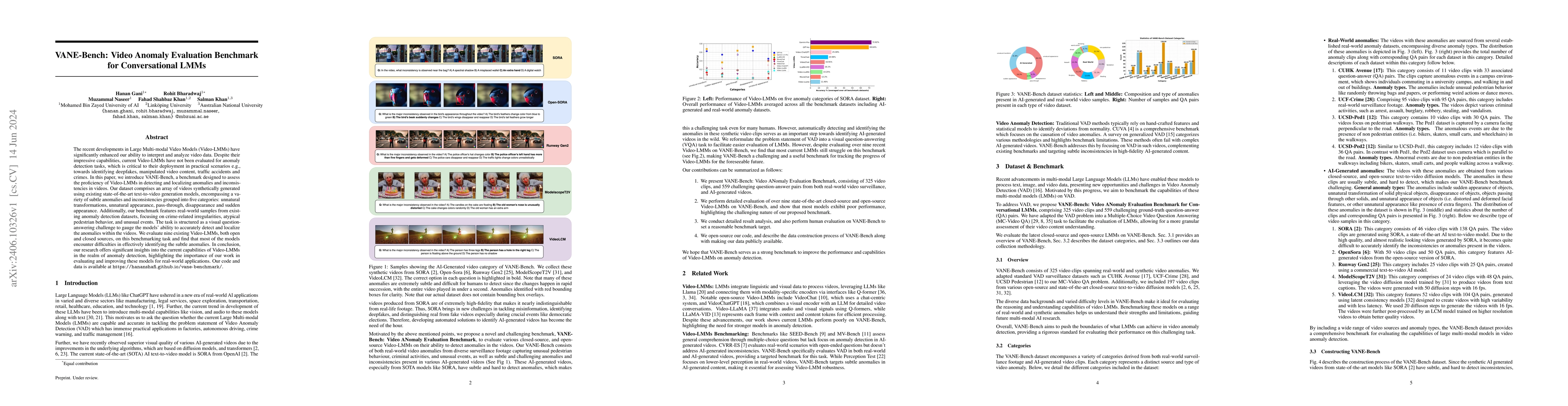 Thumbnail for VANE-Bench: Video Anomaly Evaluation Benchmark for Conversational LMMs