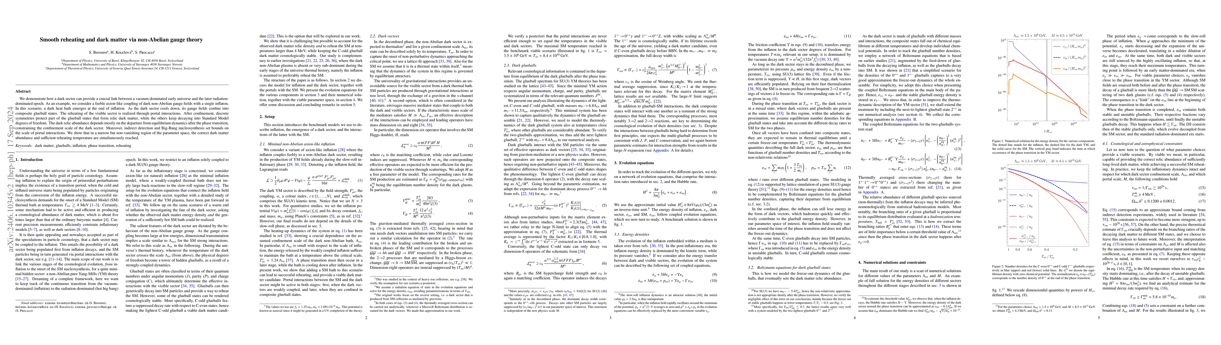 Thumbnail for Smooth reheating and dark matter via non-Abelian gauge theory