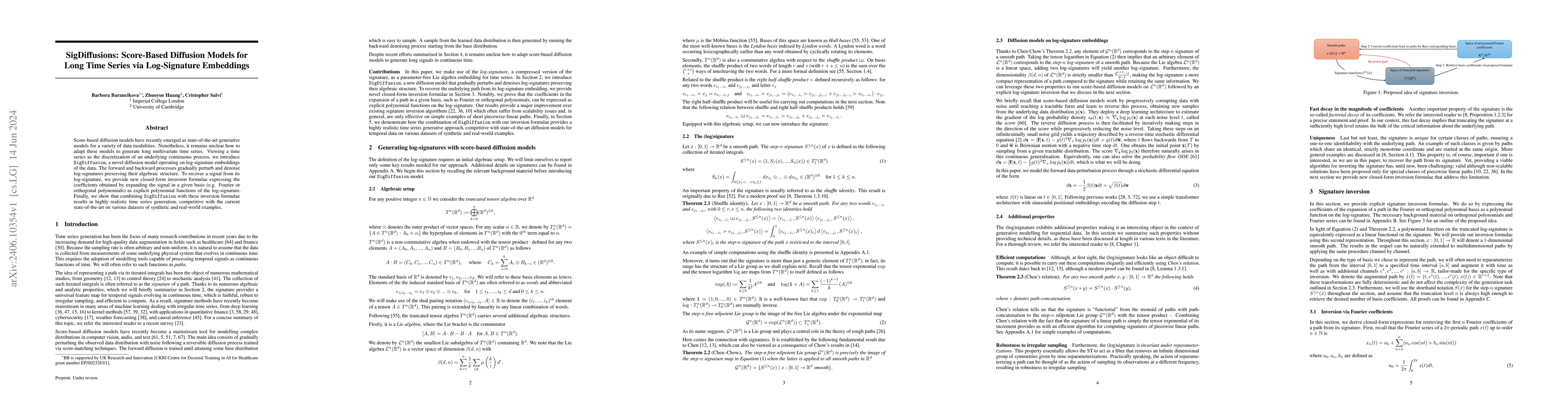 Thumbnail for SigDiffusions: Score-Based Diffusion Models for Long Time Series via
  Log-Signature Embeddings