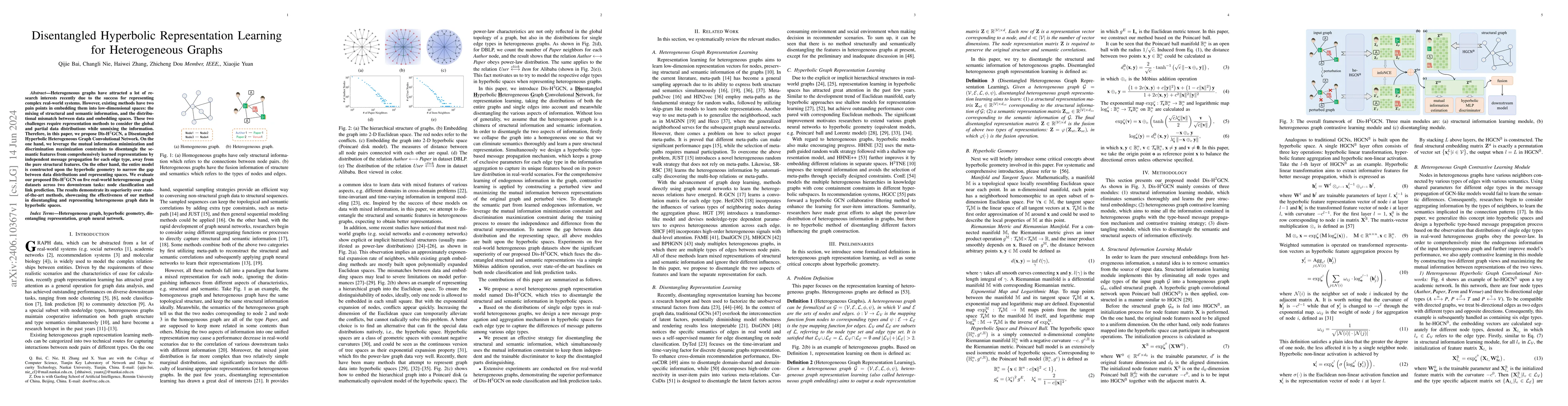 Thumbnail for Disentangled Hyperbolic Representation Learning for Heterogeneous Graphs
