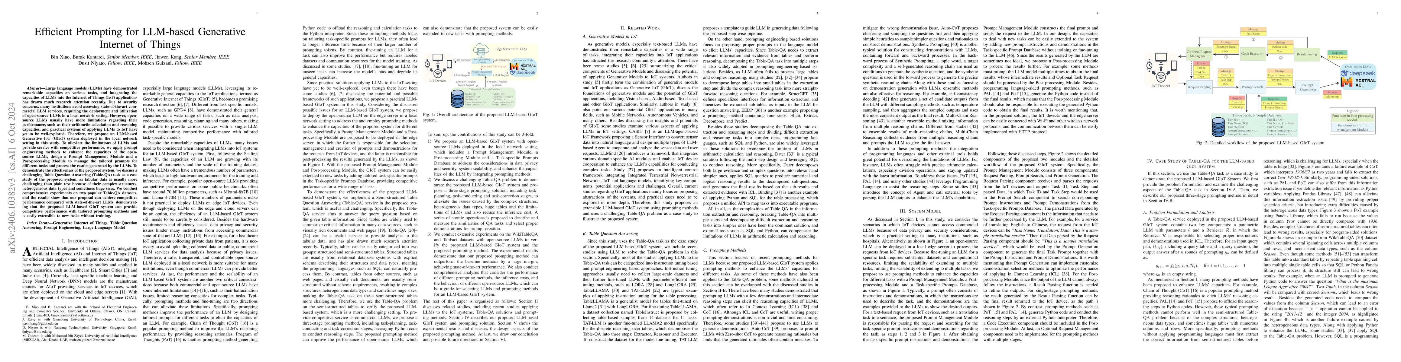 Thumbnail for Efficient Prompting for LLM-based Generative Internet of Things
