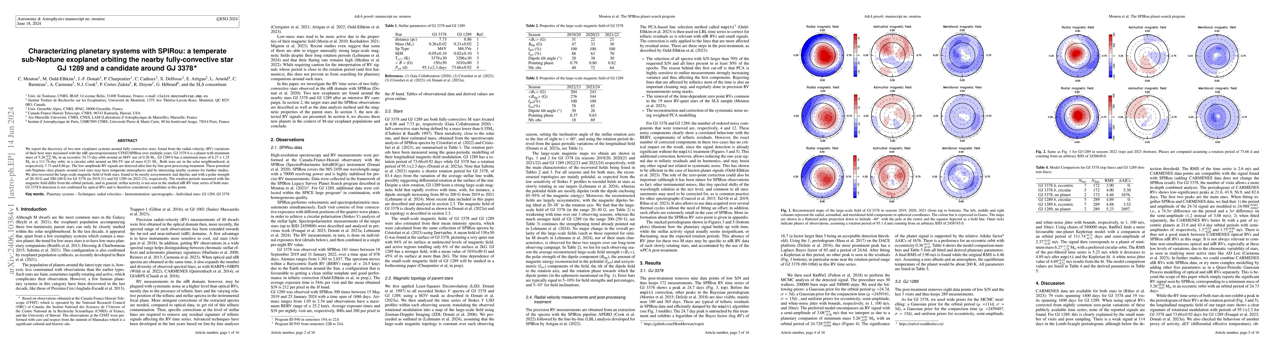 Thumbnail for Characterizing planetary systems with SPIRou: a temperate sub-Neptune
  exoplanet orbiting the nearby fully-convective star GJ 1289 and a candidate
  around GJ 3378