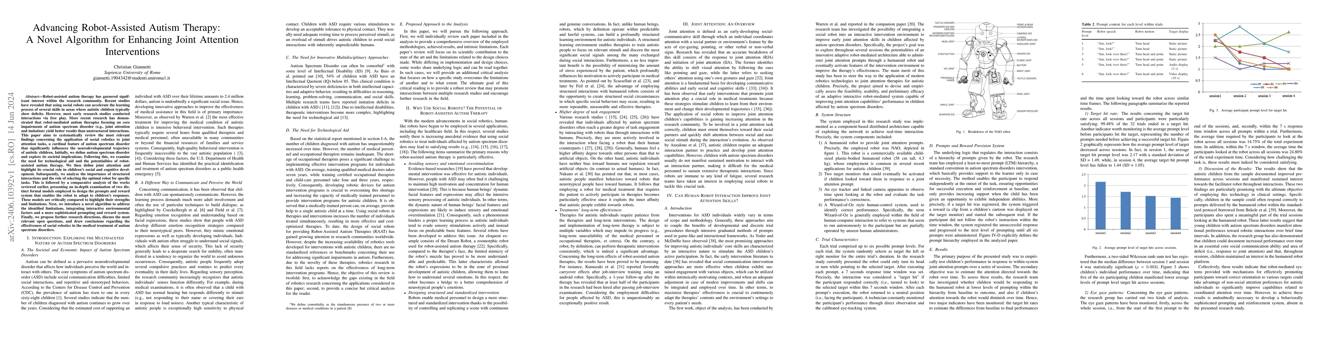 Thumbnail for Advancing Robot-Assisted Autism Therapy: A Novel Algorithm for Enhancing
  Joint Attention Interventions