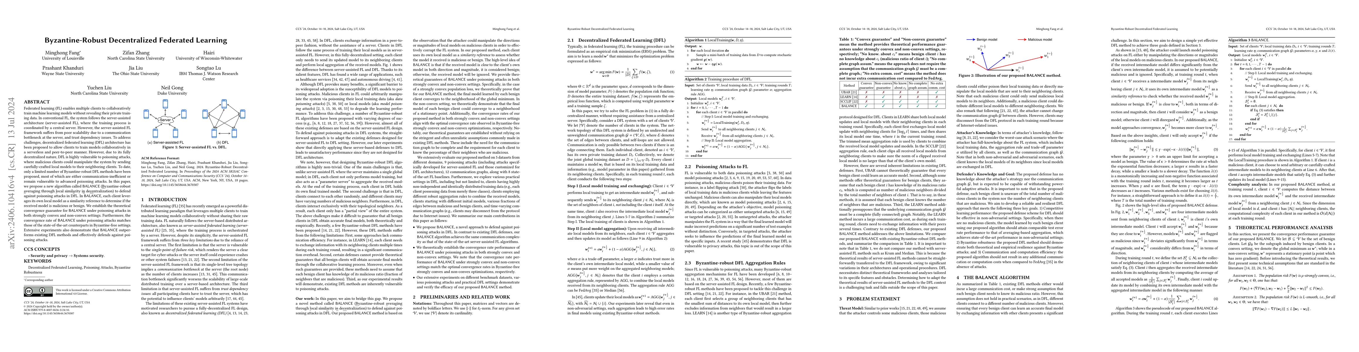 Thumbnail for Byzantine-Robust Decentralized Federated Learning