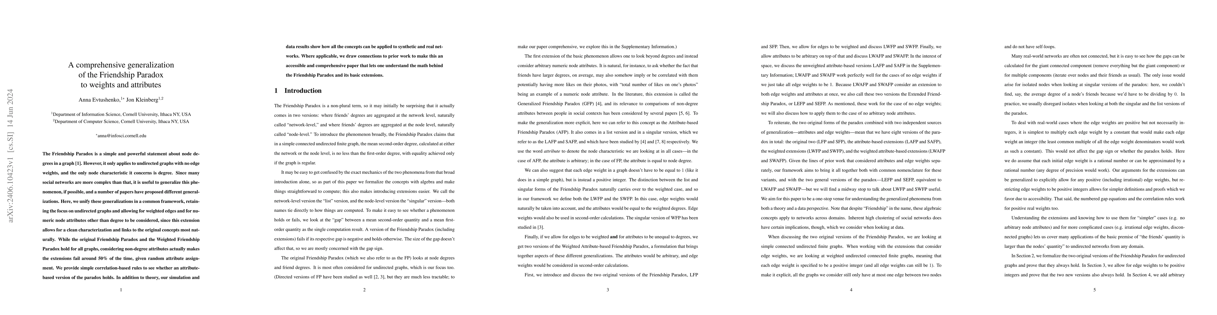 Thumbnail for A comprehensive generalization of the Friendship Paradox to weights and
  attributes